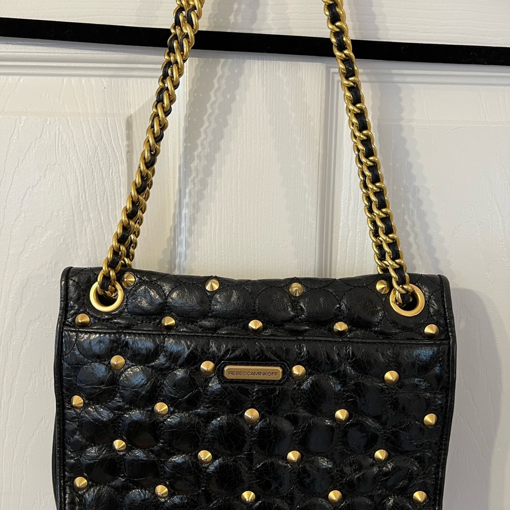 Rebecca Minkoff Black Studded Shoulder Bag - Picture 2 of 4